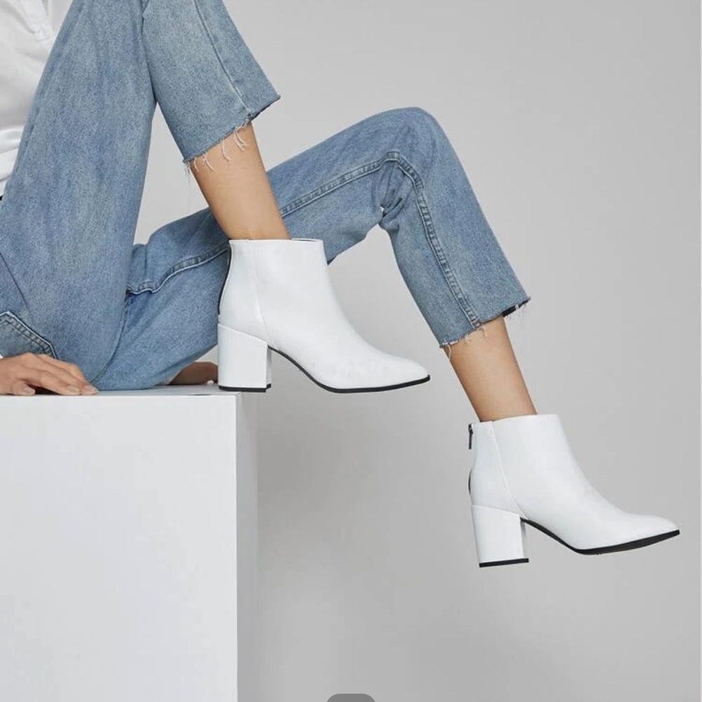 SHEIN faux leather booties